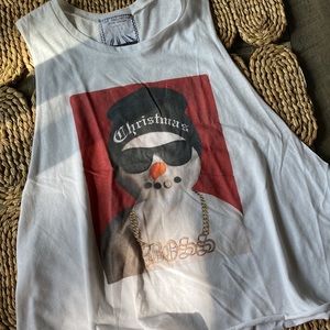 Christmas snowman cutout graphic tank size medium